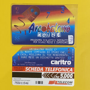 G591 CC2651 AG196 CARITRO – ARCOBALENO MOUSE - schede telefoniche valutazione collezione schede telefoniche rare vendita schedipedia app valore schede telefoniche rare catalogo pdf